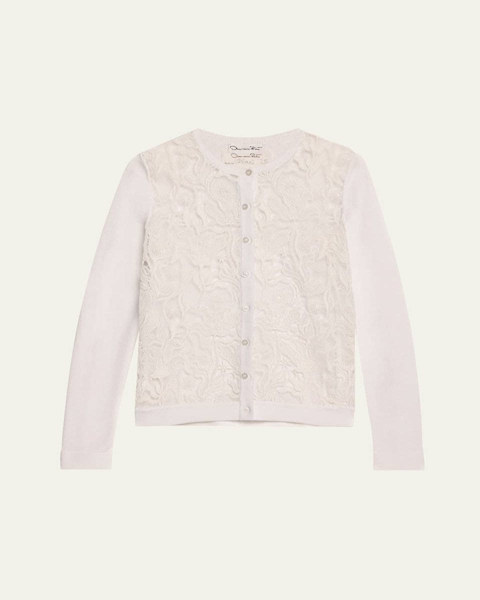 Bellflower Guipure Inset Crewneck Cardigan